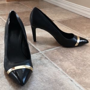 Expression Heels Black with Gold Details